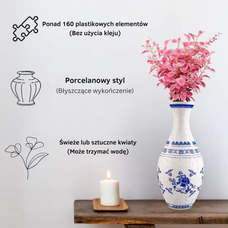 Elegant 3D puzzle vase